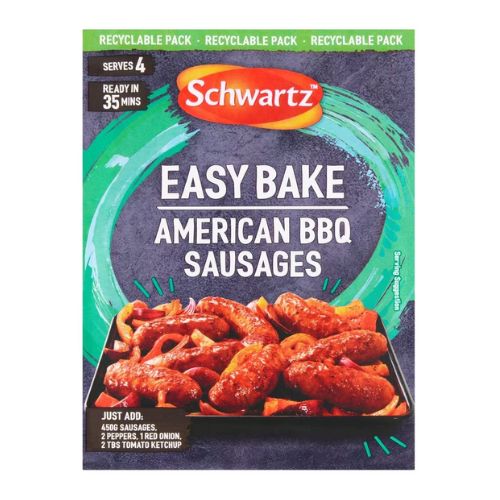 Schwartz Easy Bake American BBQ Sausages 30g Cooking Ingredients schwartz   