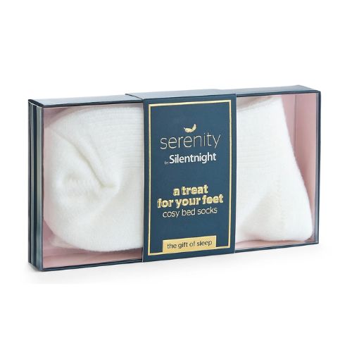 Silentnight Serenity Ladies White Cosy Bed Socks One Size Socks & Snuggle Socks Silentnight   