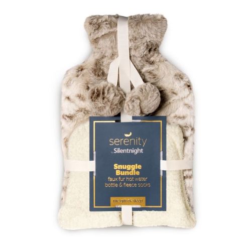 Silentnight Serenity Snuggle Bundle Faux Fur Hot Water Bottle & Fleece Socks Gift Sets Silentnight   