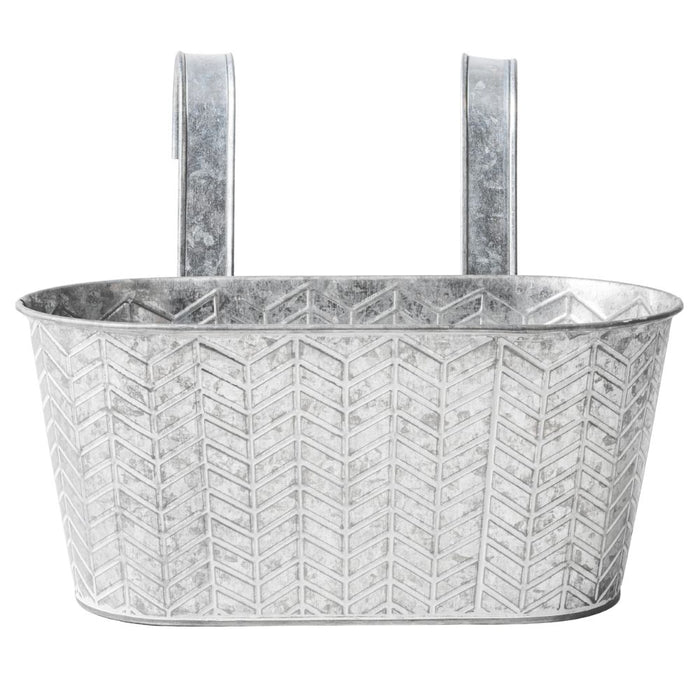 Silver Geo Over Fence Hanging Basket 26.5cm Assorted Packs Plant Pots & Planters FabFinds Pack of 1
