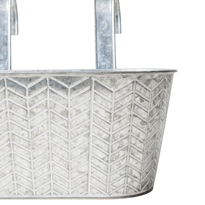Silver Geo Over Fence Hanging Basket 26.5cm Assorted Packs Plant Pots & Planters FabFinds