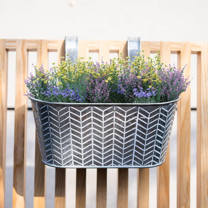 Silver Geo Over Fence Hanging Basket 26.5cm Assorted Packs Plant Pots & Planters FabFinds