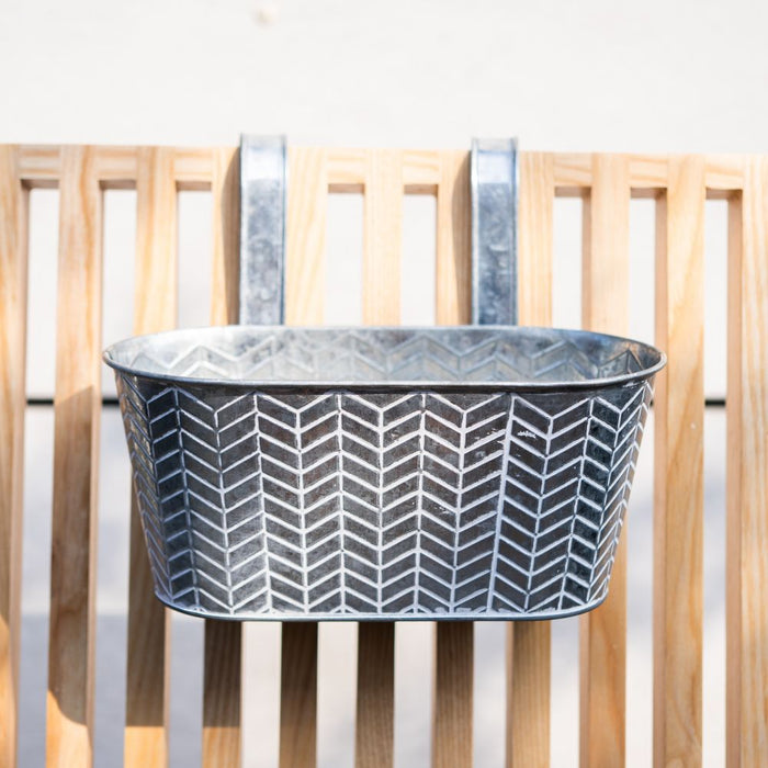 Silver Geo Over Fence Hanging Basket 26.5cm Assorted Packs Plant Pots & Planters FabFinds