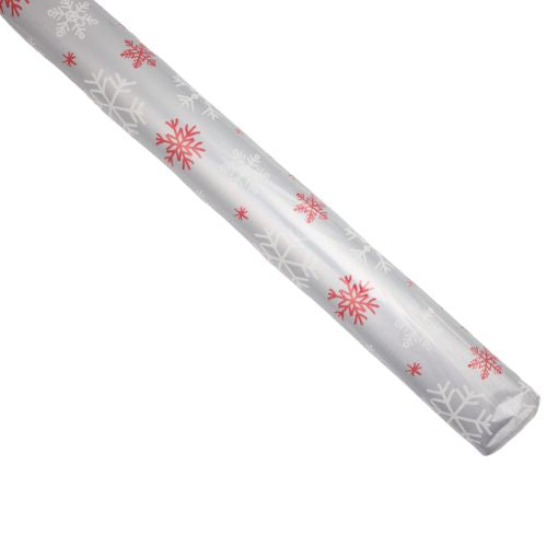 Silver, Red, White Snowflake Christmas Wrapping Paper 10m Christmas Wrapping & Tissue Paper Anker   