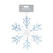 Silver & White Acrylic Glitter Snowflake Assorted Colours 26cm Christmas Decoration FabFinds Blue White  