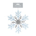 Silver & White Acrylic Glitter Snowflake Assorted Colours 26cm Christmas Decoration FabFinds Blue Silver  