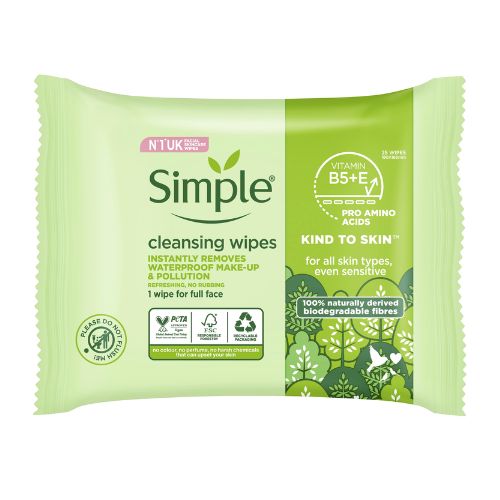 Simple Cleansing Wipes Biodegradable 25 Pack Wipes simple   