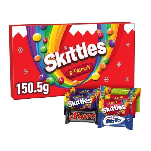 Skittles & Friends Festive Selection Tray 150.5g Sweets, Mints & Chewing Gum skittles   