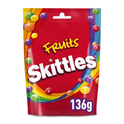 Skittle Fruits Sweets Pouch 136g Sweets, Mints & Chewing Gum skittles   