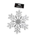 Silver & White Acrylic Glitter Snowflake Assorted Colours 26cm Christmas Decoration FabFinds Clear & Silver  