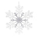 Silver & White Acrylic Glitter Snowflake Assorted Colours 26cm Christmas Decoration FabFinds Clear  