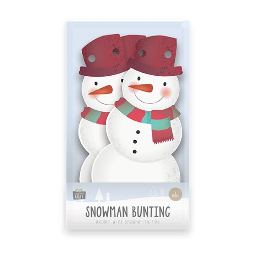 Wooden Snowman Bunting 2m Christmas Decorations FabFinds   