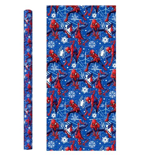 Marvel Spiderman Navy Blue Christmas Wrap 3m Christmas Wrapping & Tissue Paper FabFinds   