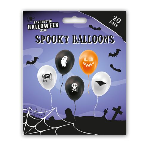 Halloween Spooky Printed Balloons 20 Pack Halloween Decorations Fabfinds Halloween symbols  