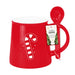 Christmas Embossed Mug with Spoon Assorted Designs Mugs FabFinds Red  