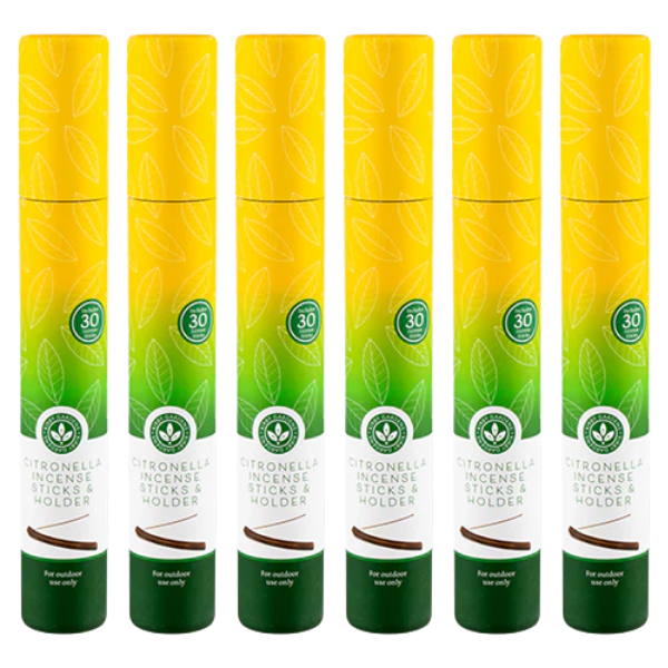 Citronella Incense Sticks & Holder 30 Pk Garden Accessories FabFinds Pack of 6