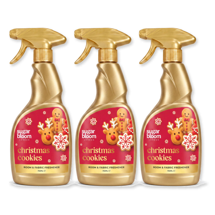 Sugar Bloom Room and Fabric Spray Christmas Cookies 750ml Assorted Packs Home Fragrance Sugar Bloom Pack of 3