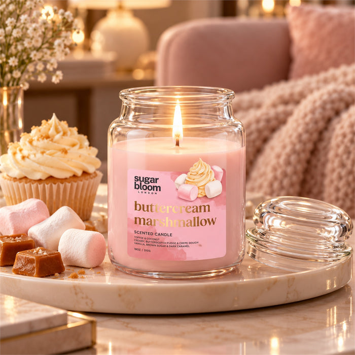 Sugar Bloom London Buttercream Marshmallow Scented Candle 510g Candles Sugar Bloom
