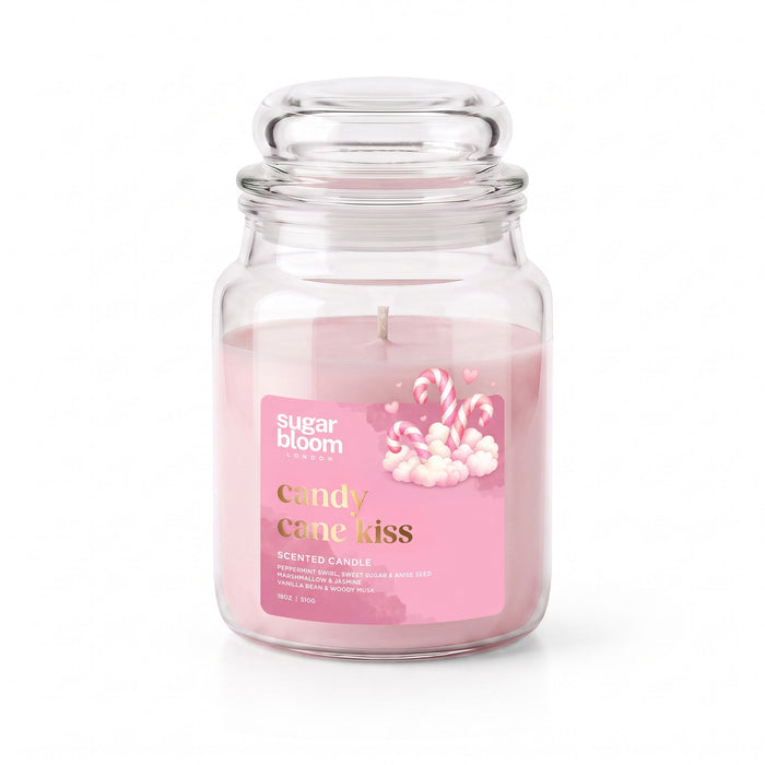 Sugar Bloom London Candy Cane Kiss Scented Candle 510g Candles Sugar Bloom