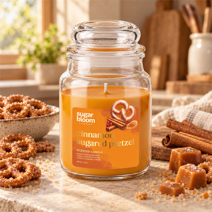 Sugar Bloom London Cinnamon Sugared Pretzel Scented Candle 510g Candles Sugar Bloom