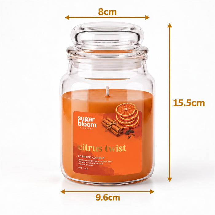 Sugar Bloom London Citrus Twist Scented Candle 510g Candles Sugar Bloom