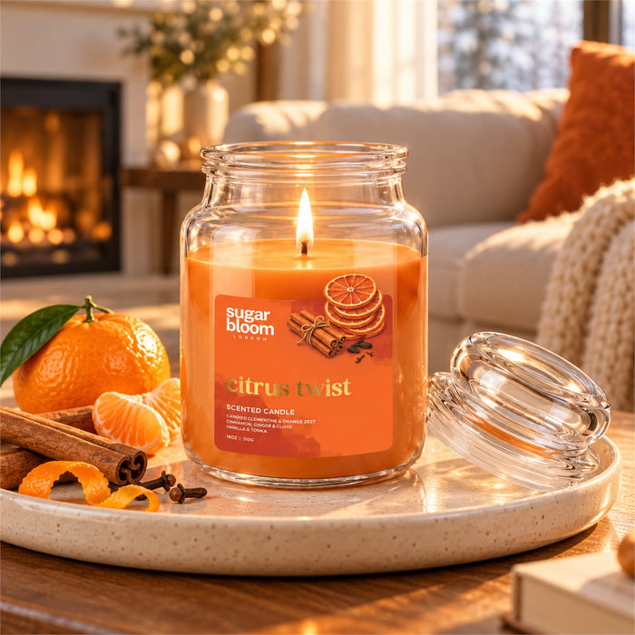 Sugar Bloom London Citrus Twist Scented Candle 510g Candles Sugar Bloom