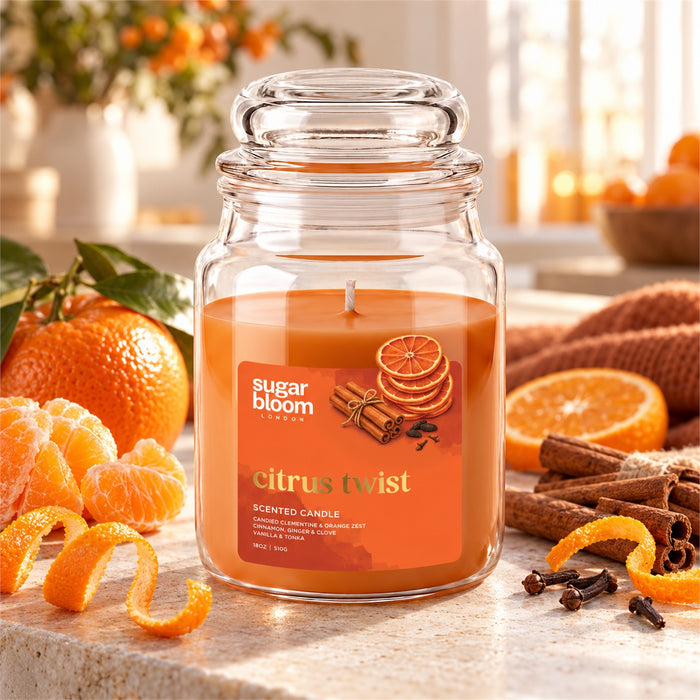 Sugar Bloom London Citrus Twist Scented Candle 510g Candles Sugar Bloom