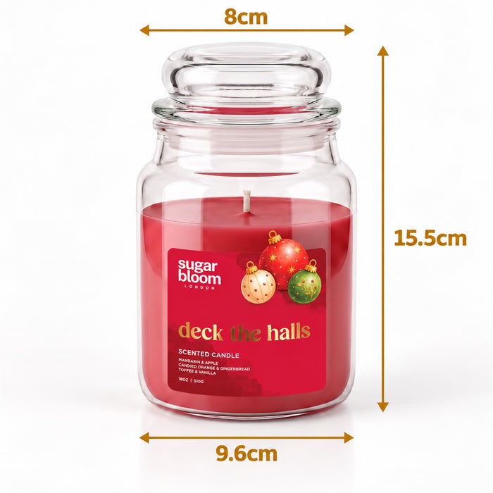 Sugar Bloom London Deck The Halls Scented Candle 510g Candles Sugar Bloom