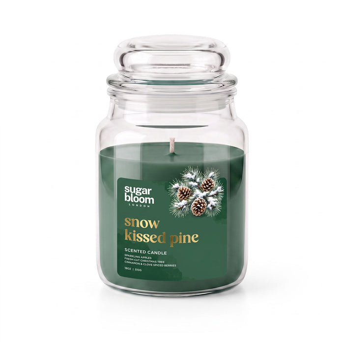 Sugar Bloom London Snow-Kissed Pine Scented Candle 510g Candles Sugar Bloom