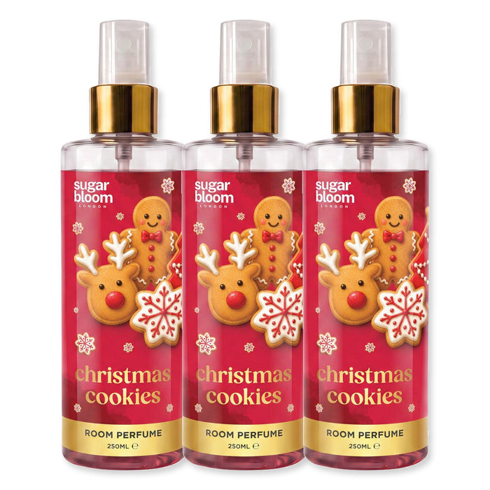 Sugar Bloom Room Perfume Christmas Cookies 250ml Assorted Packs Home Fragrance Sugar Bloom Pack of 3