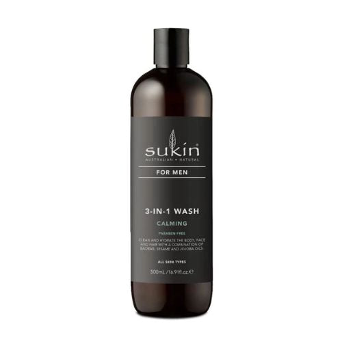Sukin Mens Bodywash 3-in-1 Calming 500ml Shower Gel & Body Wash Sukin   