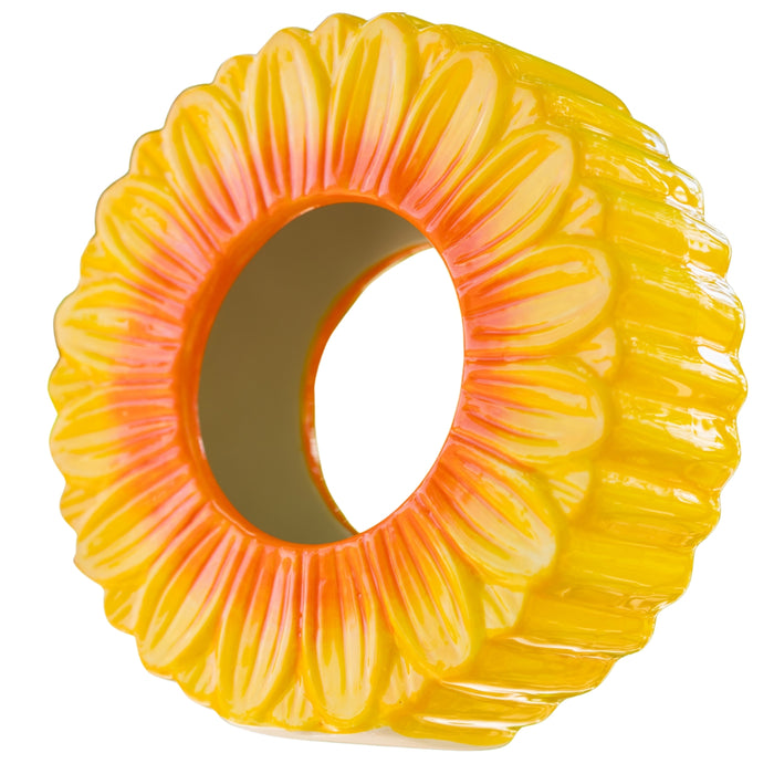 Sunflower Hanging Ceramic Bird Feeder 14.6 x 15 x 6cm Bird Feeders FabFinds