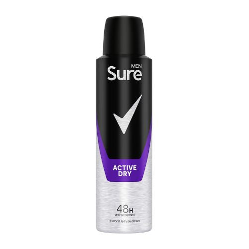 Sure Men Active Dry Anti-Perspirant 48H 150ml Deodorant & Antiperspirants Sure   