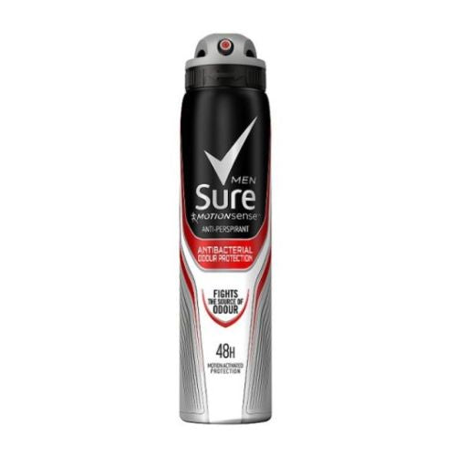 Sure Men Antibacterial Odour Protection Anti-perspirant 250ml Deodorant & Antiperspirants Sure   