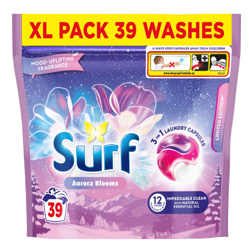 Surf Capsules Aurora Blooms Winter 39 Wash Assorted Packs Laundry - Detergent Surf Pack of 1