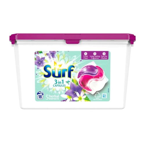 Surf 3 In 1 Capsules 5 Herbal Extracts 18 Pack Laundry - Detergent Surf   
