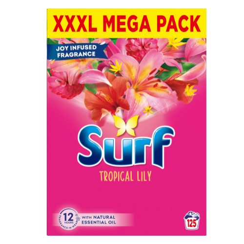 Surf Tropical Lily & Ylang Ylang Washing Powder 125 Washes Laundry - Detergent Surf Pack of 1