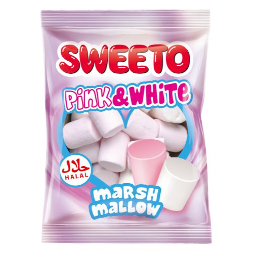 Sweeto Pink & White Marshmallows 25g Sweets, Mints & Chewing Gum sweeto   