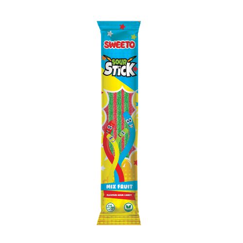 Sweeto Sour Stick Sweets Assorted Flavours 30g Sweets, Mints & Chewing Gum sweeto Mix fruit  