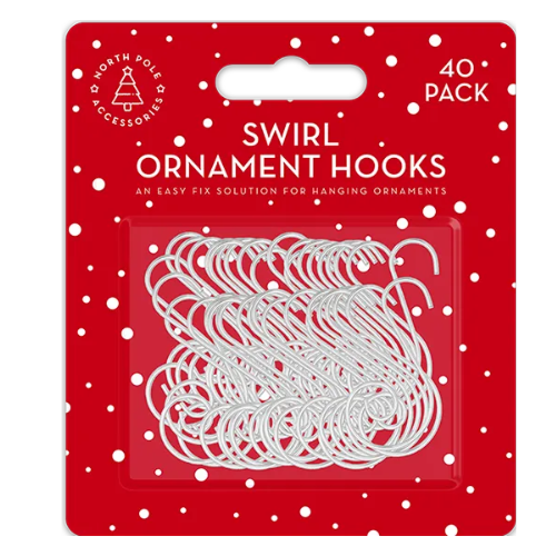 Swirl Ornament Hooks 40 Pack Durable Metal Hangers for Decorations Home Decoration FabFinds