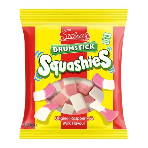 Swizzels Squashies Drumstick Raspberry & Milk 120g Sweets, Mints & Chewing Gum Swizzels   