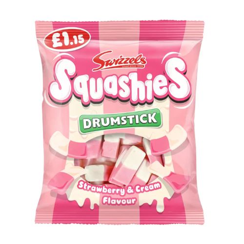 Swizzels Squashies Drumstick Strawberry & Cream 120g Sweets, Mints & Chewing Gum Swizzels   