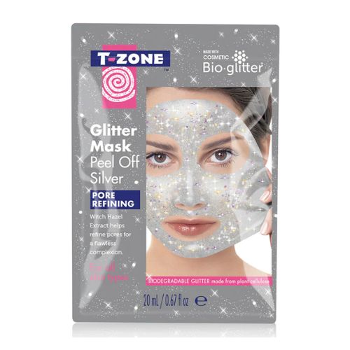 T-Zone Glitter Mask Peel Off Silver Pore Refining 20ml Face Masks t-zone   