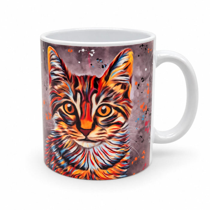 Deborah Baker Aqua Marine Cat Ceramic Mug 312ml