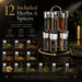 Taylor’s Everyday 12 Herbs & Spices Rotating Rack with Pre Filled Jars Spice Stand Gift Set Herbs & Spices Taylor's