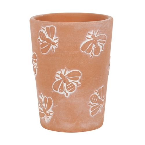 Small Terracotta Bee Pattern Plant Pot 11cm Plant Pots & Planters Something different wholesale   