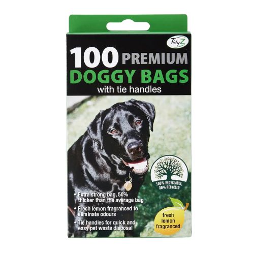 Tidy Z 100 Premium Doggy Bags With Tie Handles Pet Cleaning Supplies Tidyz   