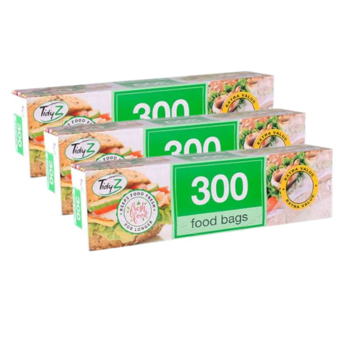 TidyZ Multipurpose Food Bags 300 Pack Food Storage Bags Tidyz Pack of 3