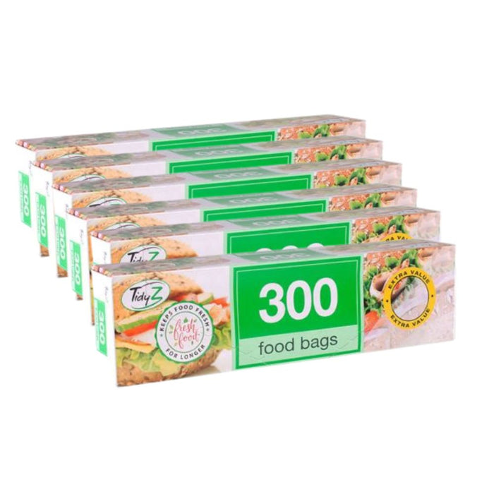 TidyZ Multipurpose Food Bags 300 Pack Food Storage Bags Tidyz Pack of 6
