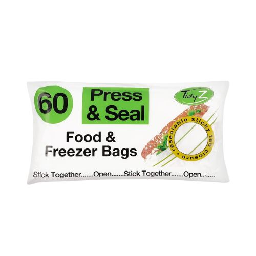 Tidy Z Press & Seal Food Bags 60 Pack Food Storage Bags Tidyz   